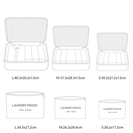 Organizadores para valija set x6 LAUNDRY POUCH Rosa