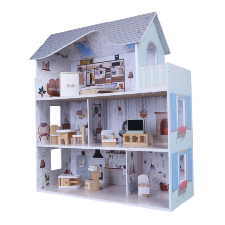 Casita de Muñecas Edu Fun Sarah Doll House 11 Muebles 001