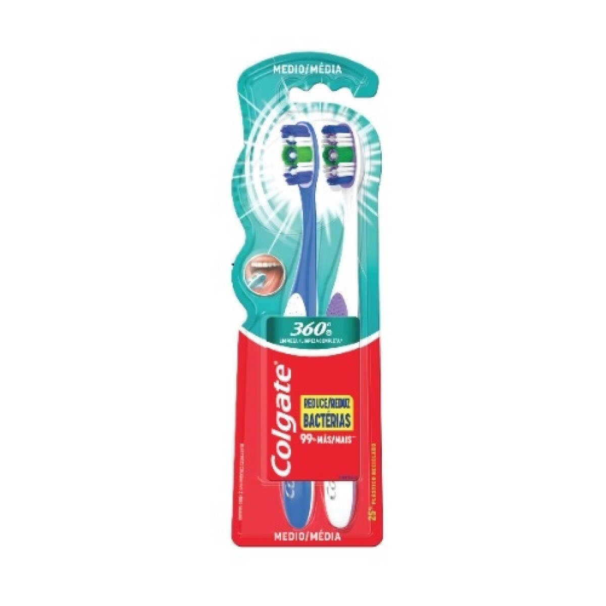 Colgate 360 cepillo dental 2x1 Medio 