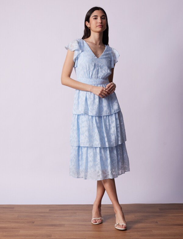 Vestido Midi Capas CELESTE/MULTI