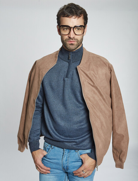 Campera bomber gamuza topo