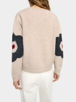 Jersey De Punto Con Flores beige