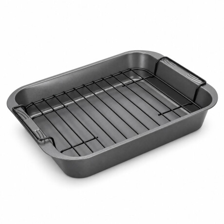 Asadera Fuente Con Rejilla Antiadherente 37,5x28x7 Horno Grafito