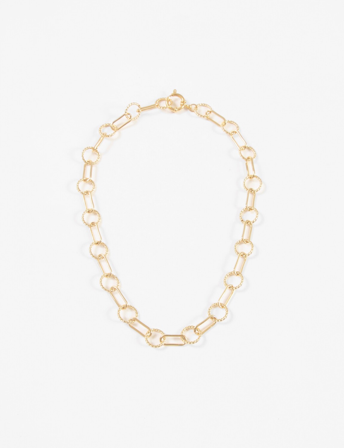 Collar cadena argollas acero dorado — Symphorine