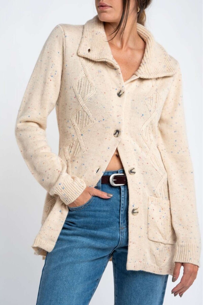Cardigan Solapa - Beige Melange 