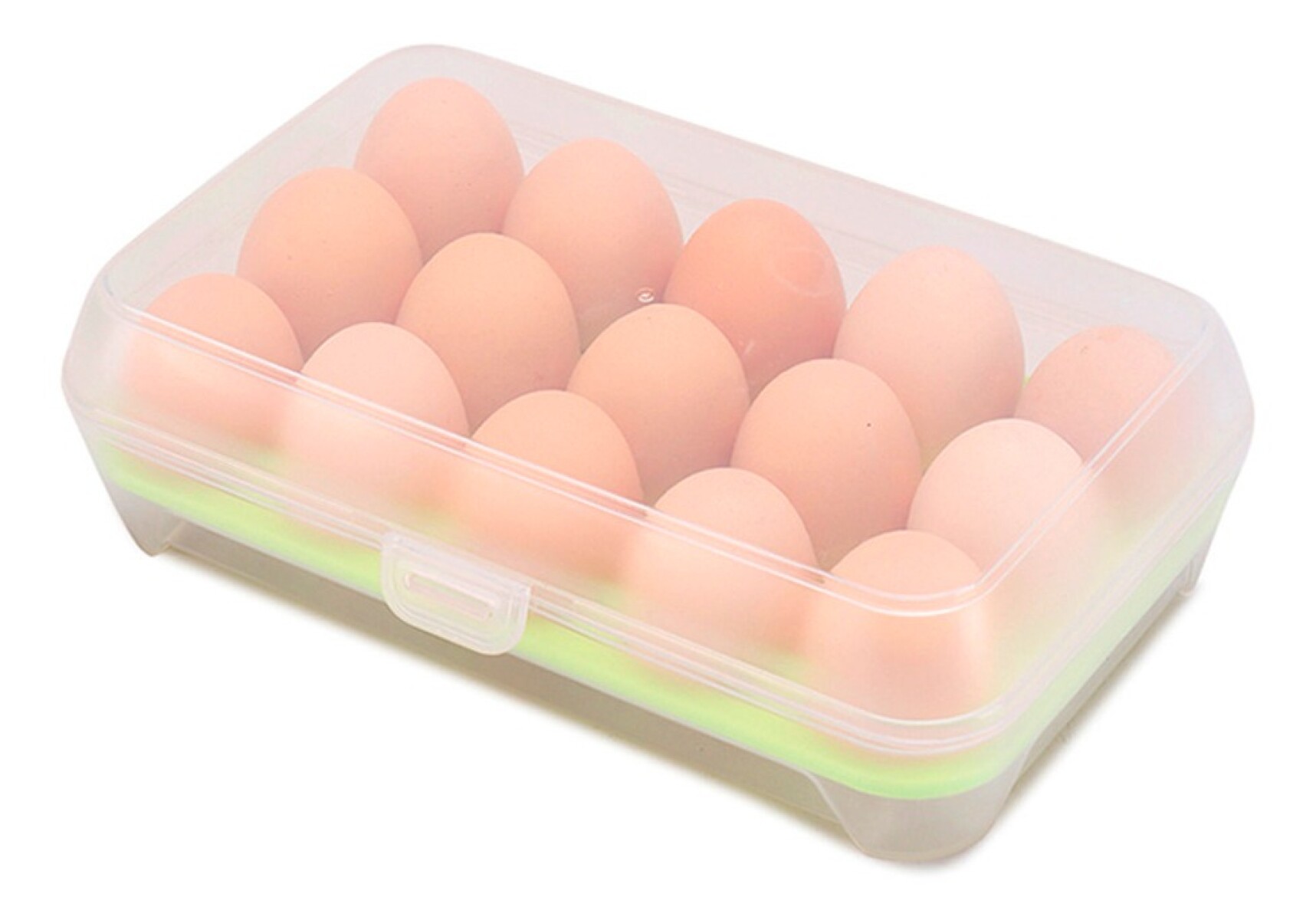 Huevera Organizador Plástico Para Almacenamiento 15 Huevos - Verde 