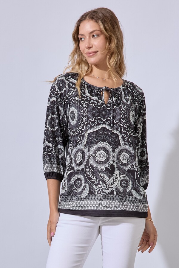 Blusa Printed NEGRO/BLANCO