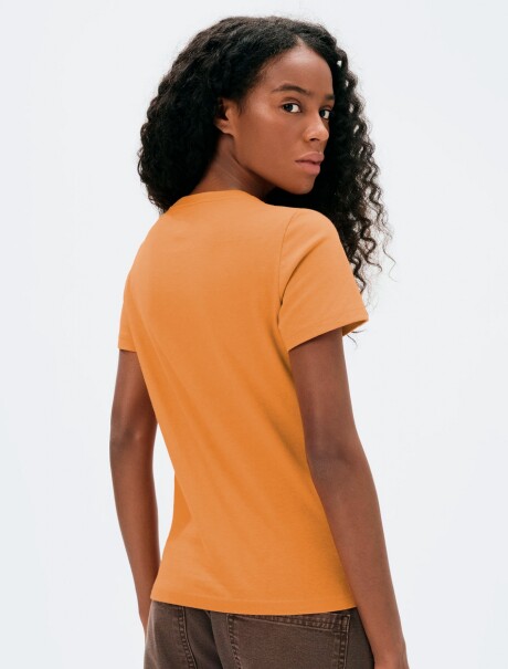 CAMISETA BÁSICA DE ALGODÓN NARANJA