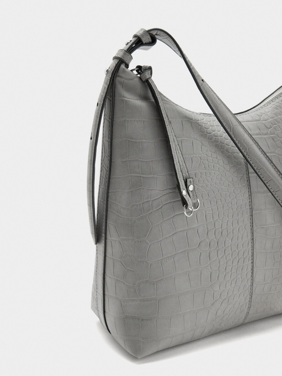 Bolso De Hombro Con Grabado Animal gris