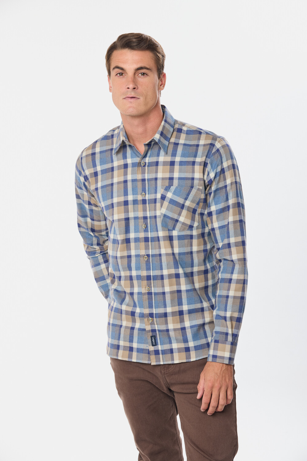CAMISA SPORT A CUADROS Beige
