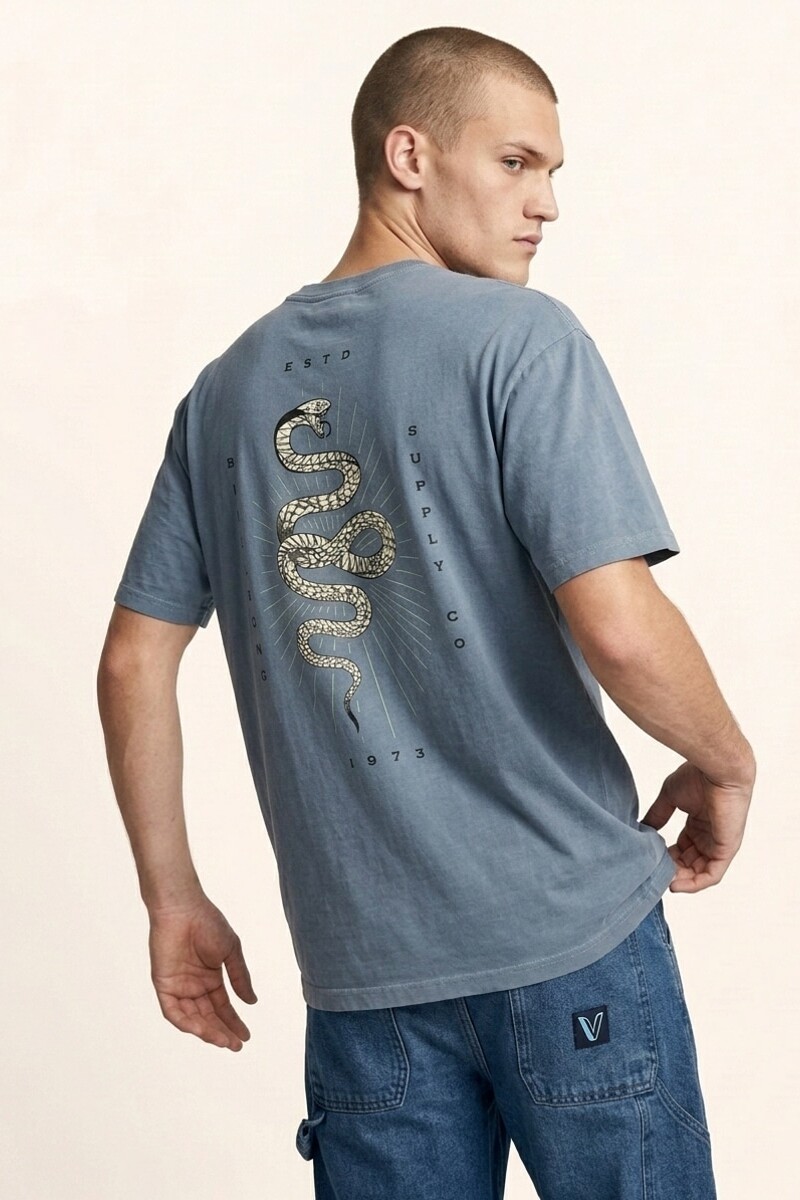 REMERA SERPIENTE OVER TEE A-azul