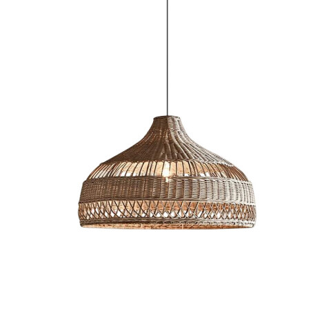 Lámpara colgante campana ratán marrón E27 Ø600mm IX9526