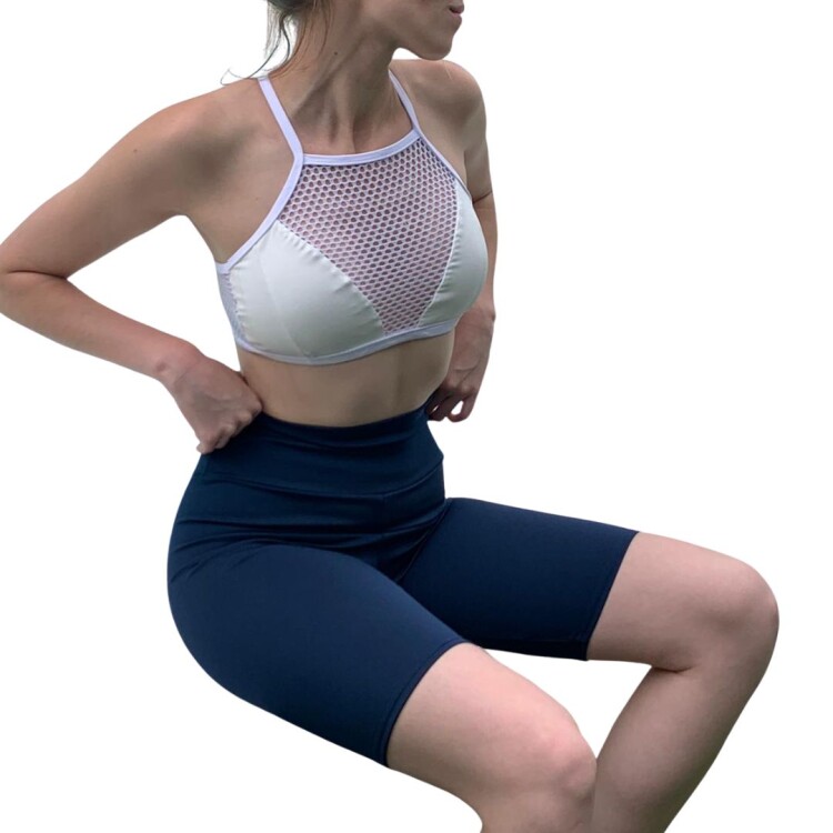 CALZA CICLISTA LYCRA Y POLIAMIDA AZUL