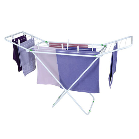 Tendedero De Pie Extensible Plegable Mor Acero 8 Mts Ropa Blanco