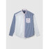 LS SOLID EMBROIDERY POPLIN OVERSHIRT BLUE COLOR BLOCK
