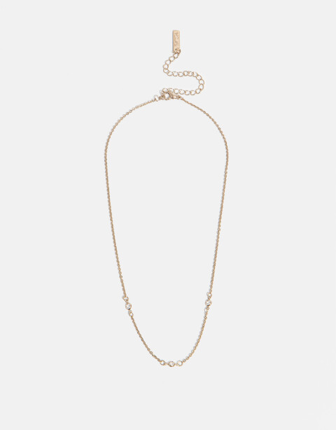 Bijouterie Set Strass Set De Collar Y Aros Pasantes - Dorado