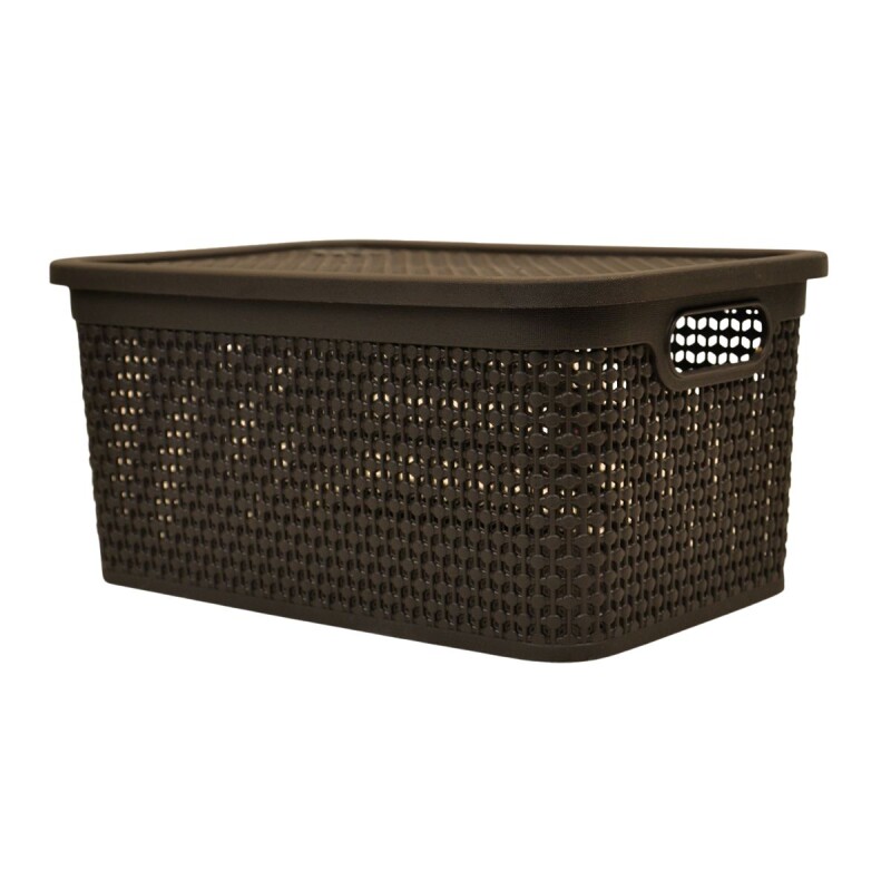 Caja simil ratán 7,5 lts CHOCOLATE