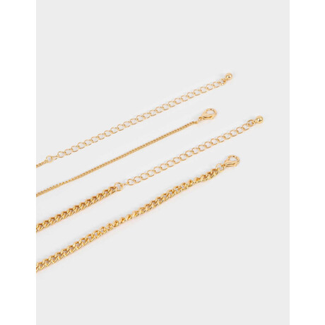 Collares Cortos Con flores Dorado