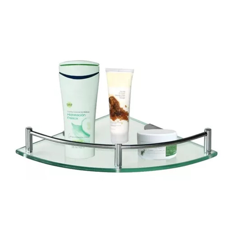 Set x3 esquinero para baño de vidrio TRANSPARENTE