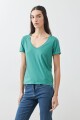 Remera escote en V verde
