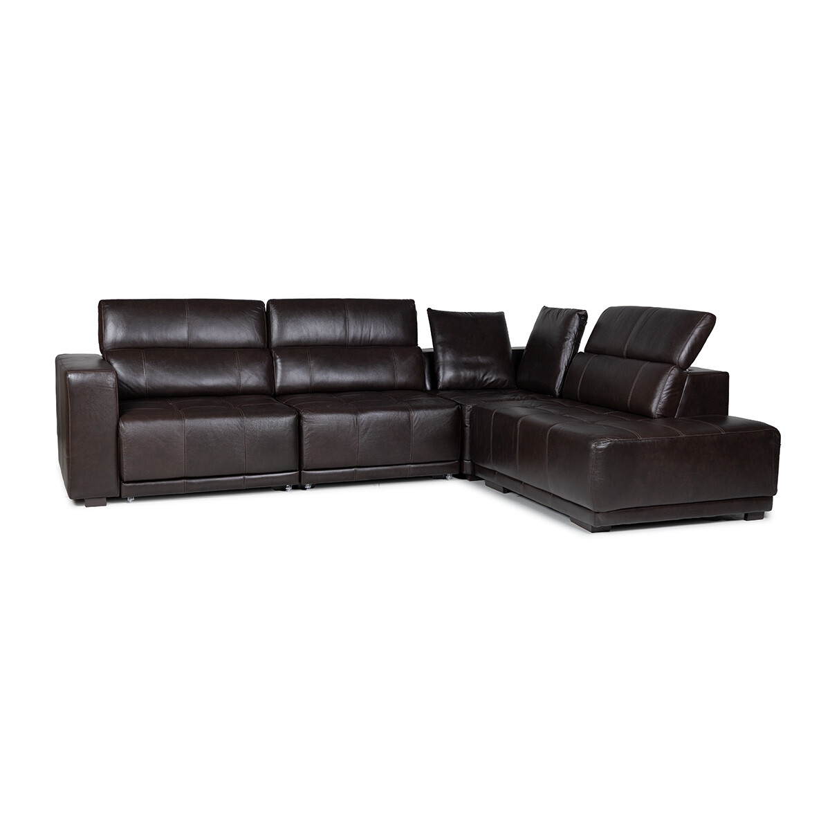 Rinconera Seúl - Cuero Básico - Chaise derecho - Café - (Preventa) 