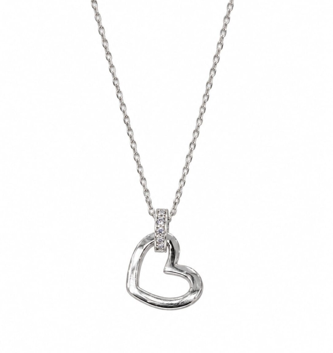Cadena y colgante corazon con zirconias 