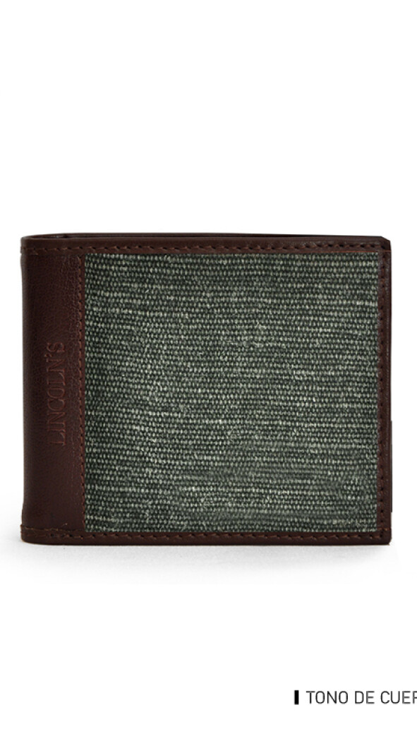 BILLETERA CANVAS CRONOS TABACO Y OLIVA