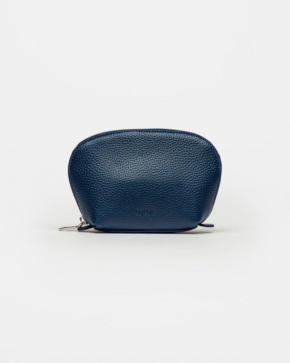 Porta Cosméticos Sun En Cuero Graneado - Azul 