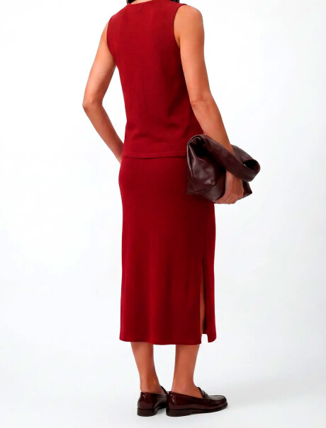 POLLERA MIDI ROJO