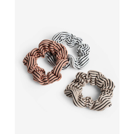 Set De Mix Mini Scrunchies Combinacion Tricolor