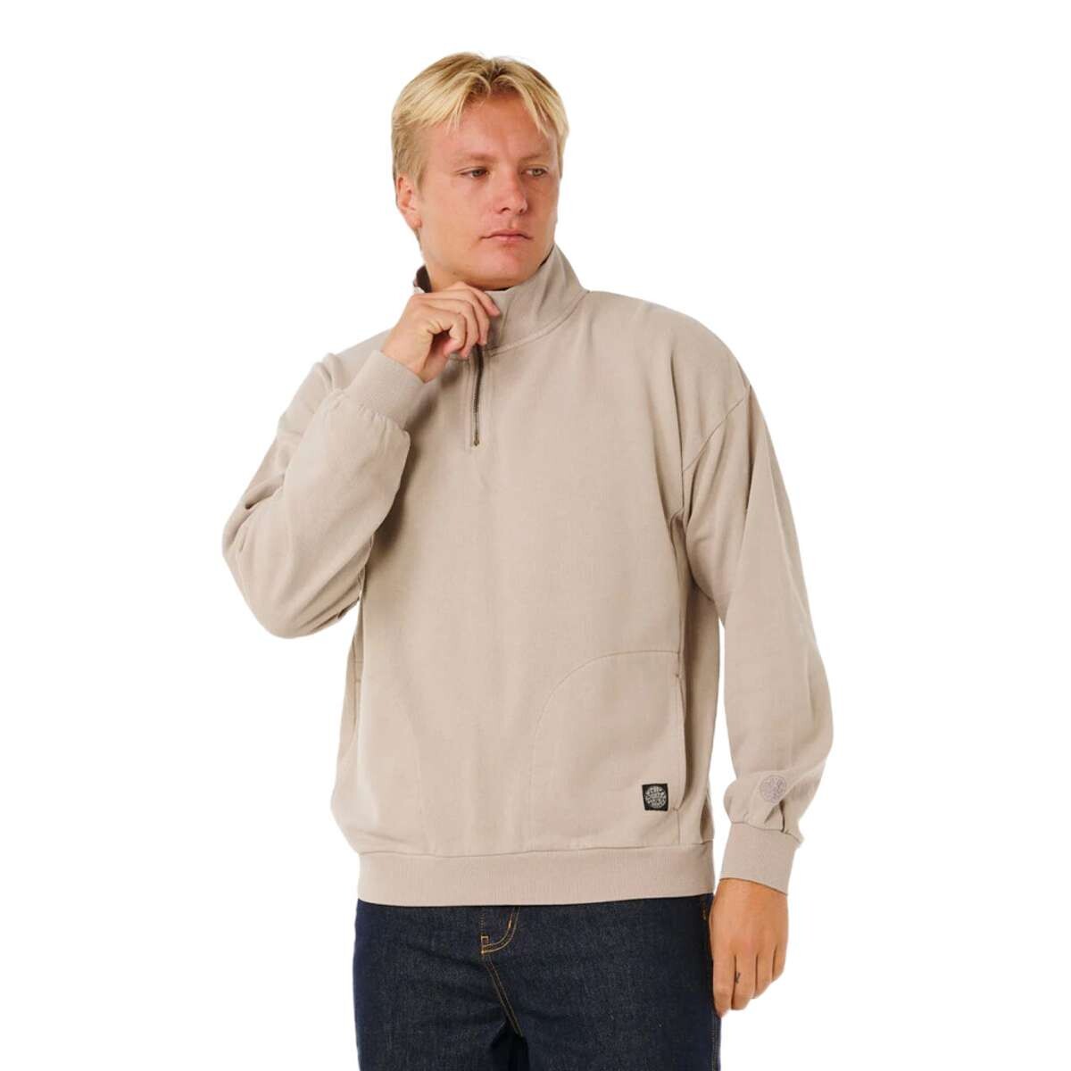Buzo Rip Curl Premium Surf Qtr Zip Crew - Beige 