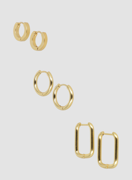 Set de argollas Oro fuerte