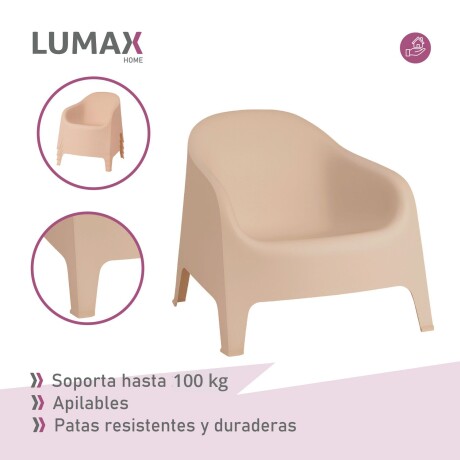 Set de 2 Sillas Skarpo + Mesa de exterior Taupe