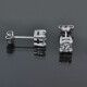 Caravanas en oro 18k blanco y brillantes Caravanas en oro 18k blanco y brillantes