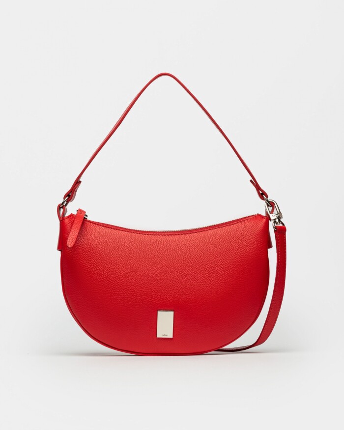 Cartera Al Hombro Lua En Napa Rojo