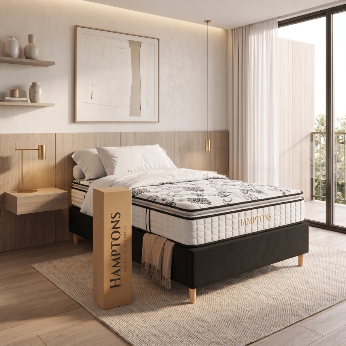Sommier Baulera plaza y media HAMPTONS Hybrid Bronze 