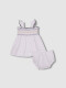 Vestido Blanco Con Pespuntes Elasticos Blanco