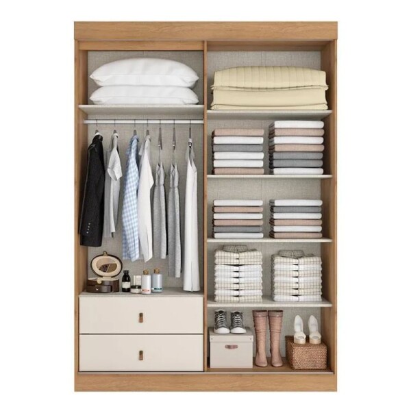 ROPERO 3 PUERTAS 2 CAJONES ASPEN - CAPUCCINO/BLANCO ROPERO 3 PUERTAS 2 CAJONES ASPEN - CAPUCCINO/BLANCO