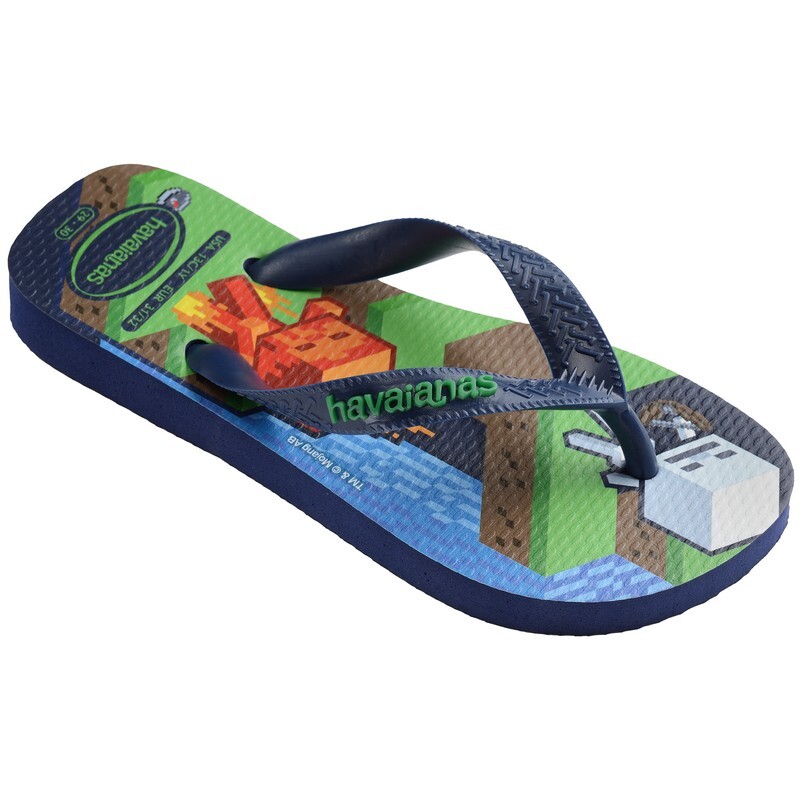 Ojotas Havaianas Kids Minecraft Azul
