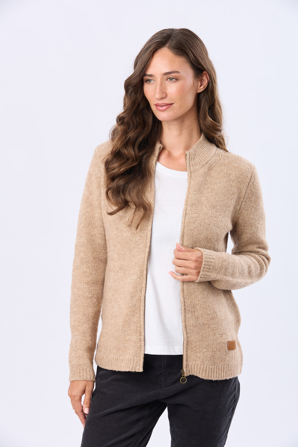 CAMPERA TEJIDA DE ABRIGO Tostado