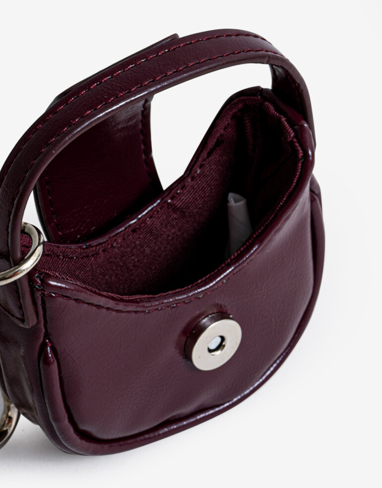Monederos Llavero Y Mini Bag Con Solapa - Rojo Burdeaux