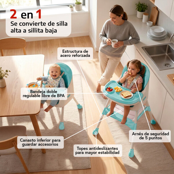 Silla De Bebe Para Comer Plegable Asiento 2 En 1 Arnes Cinturon Seguridad 3 Puntos Imback Color Turquesa Silla De Bebe Para Comer Plegable Asiento 2 En 1 Arnes Cinturon Seguridad 3 Puntos Imback Color Turquesa