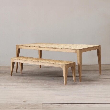 MESA COMEDOR EXTERIOR MADERA NATURAL-BEIGE ARCHIE