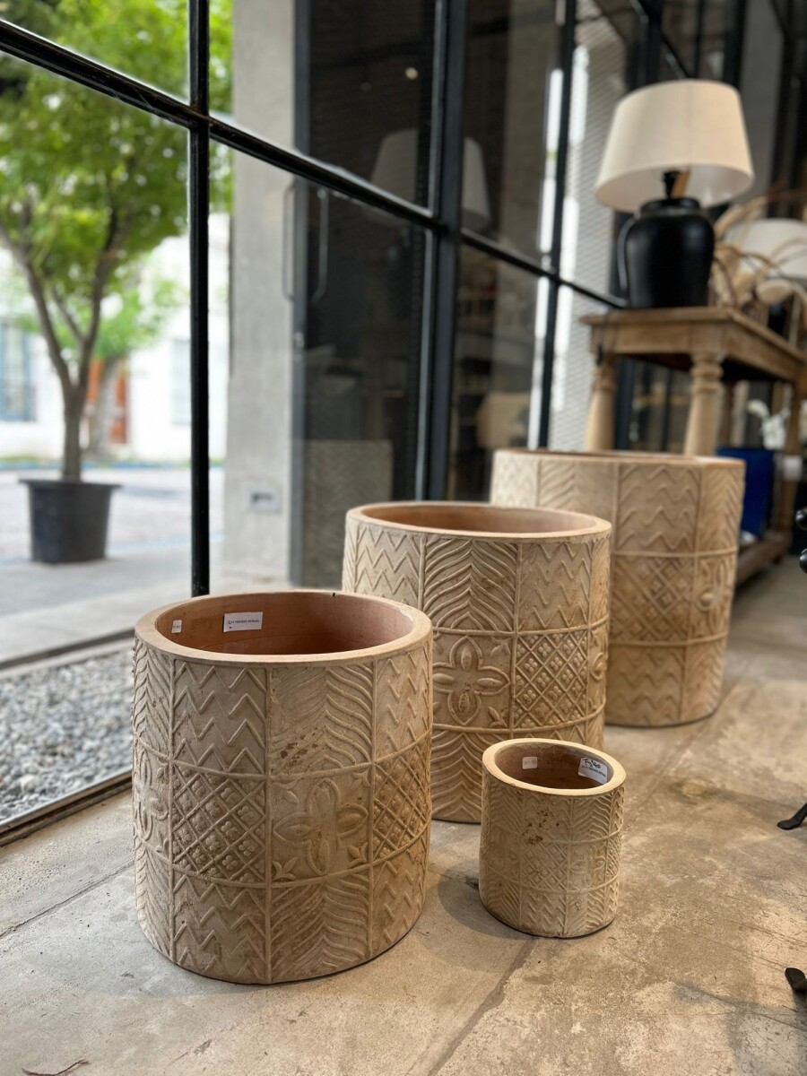 Macetas Labradas Beige 