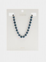 Collar Corto Con Cristales azul