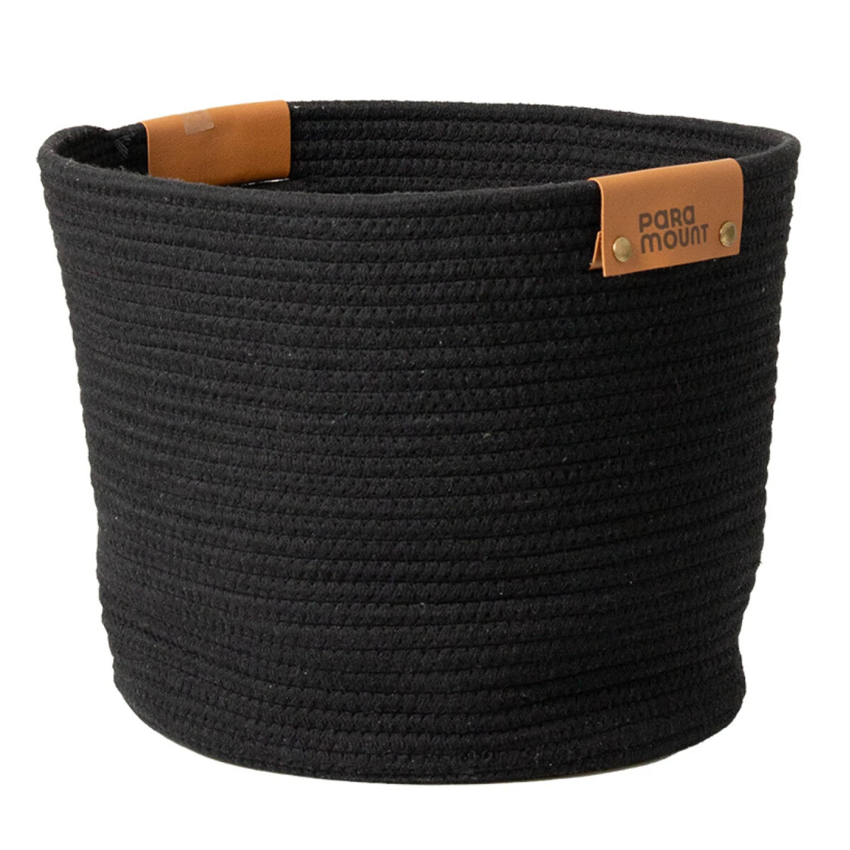 Cesto Canasto de Algodón con Asa Paramount Deco Ø38x30Cm - Negro 