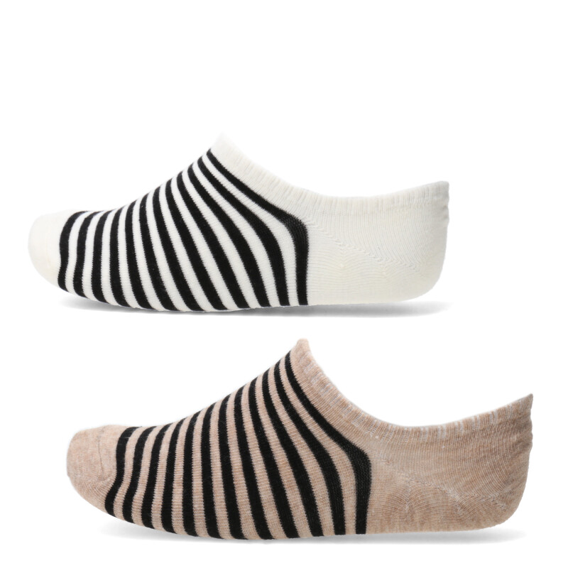 Medias Infantiles N+ Rayas x2 Beige - Marrón - Negro