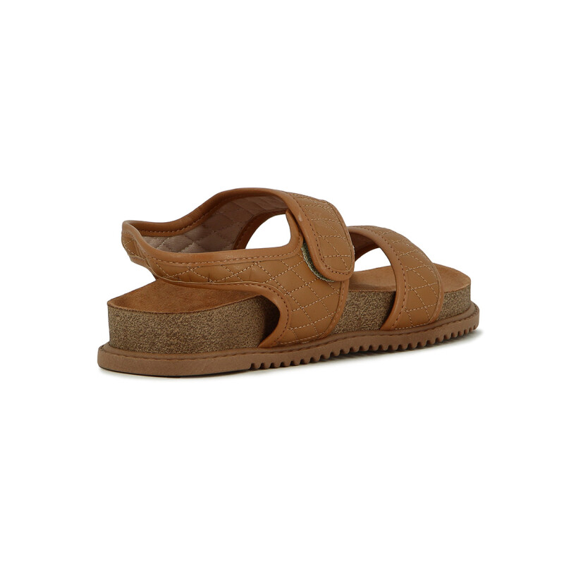 Sandalia De Mujer Beira Rio Dos Tiras Con Velcro Camel