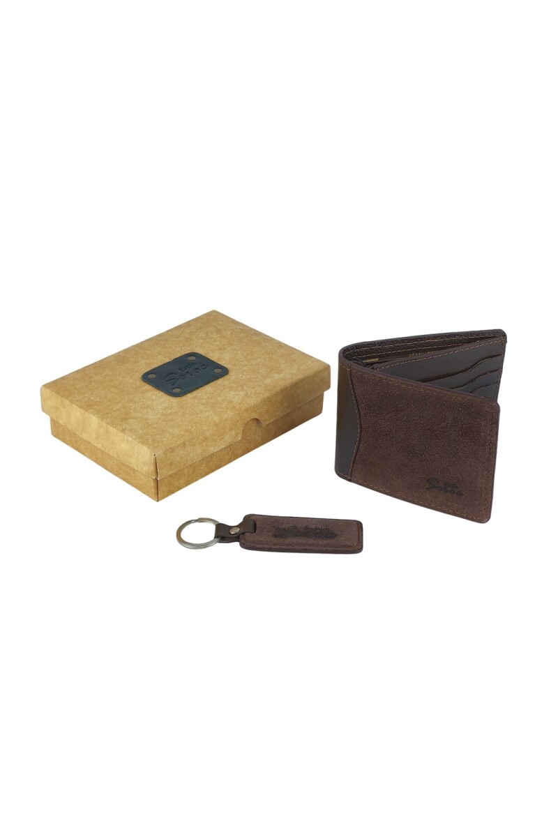 Set billetera y llavero Chocolate