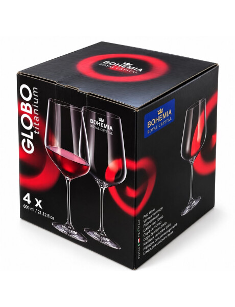 SET 4 COPAS VINO TINTO 600ML GLOBO BOHEMIA SET 4 COPAS VINO TINTO 600ML GLOBO BOHEMIA